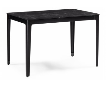 Деревянный стол Айленд 110(155)х68х76 камень пьетра гриджиа черный / черный