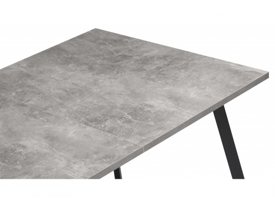 Деревянный стол Кортни 117 (157) x 77 бетон светлый / черный матовый в Каменске-Уральском
