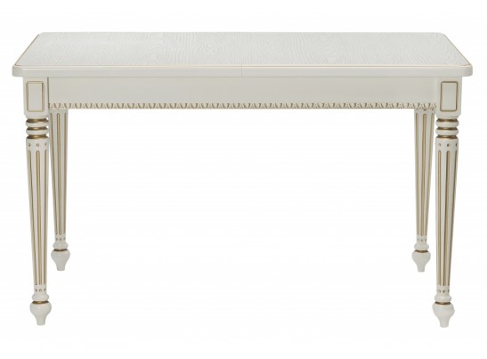 Деревянный стол Леджер 130(170)х75х77 слоновая кость / патина золото в Каменске-Уральском