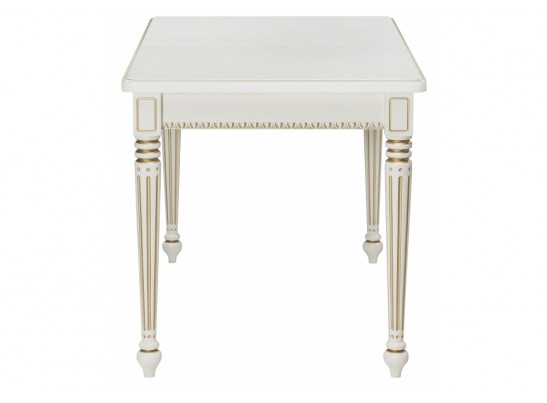 Деревянный стол Леджер 130(170)х75х77 слоновая кость / патина золото в Каменске-Уральском