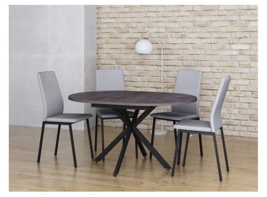 Деревянный стол Сурео 2 100(135)х100х77 камень темный / черный в Каменске-Уральском