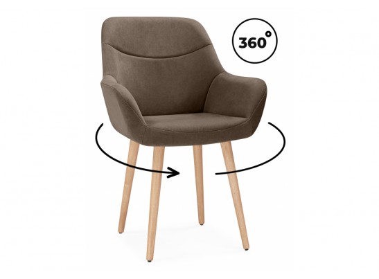 Деревянный стул Флюид 360 коричневый (glory 08) / светлое дерево в Каменске-Уральском