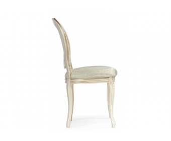 Деревянный стул Инои ткань soprano pearl / ромб / бежевое золото