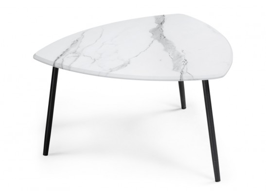 Комплект столиков Лойс 80х80х46(60х60х38) мрамор белый / дуб вотан в Каменске-Уральском