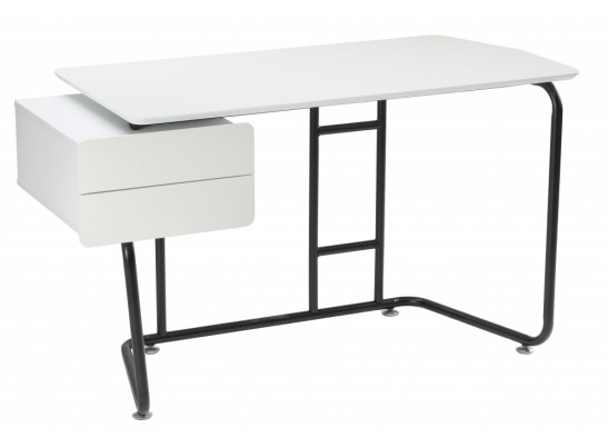 Компьютерный стол Desk 131х58х76 white / black в Каменске-Уральском
