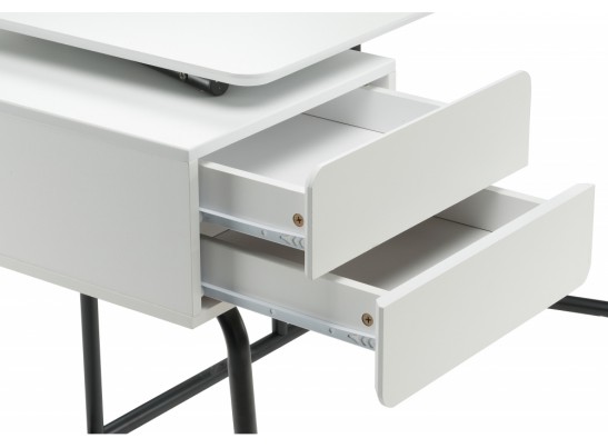 Компьютерный стол Desk 131х58х76 white / black в Каменске-Уральском