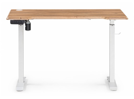 Компьютерный стол Маркос с механизмом подъема 120х75х76 белый / вотан дуб в Каменске-Уральском