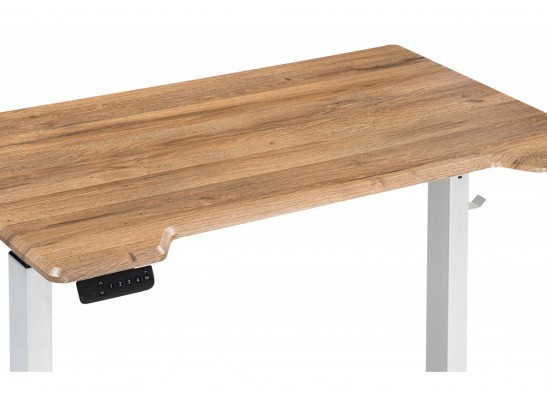 Компьютерный стол Маркос с механизмом подъема 120х75х76 белый / вотан дуб в Каменске-Уральском