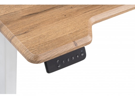 Компьютерный стол Маркос с механизмом подъема 120х75х76 белый / вотан дуб в Каменске-Уральском