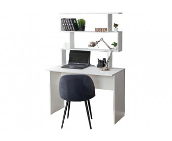 Письменный стол Дижон с надстройкой 110х55х161 белое тиснение