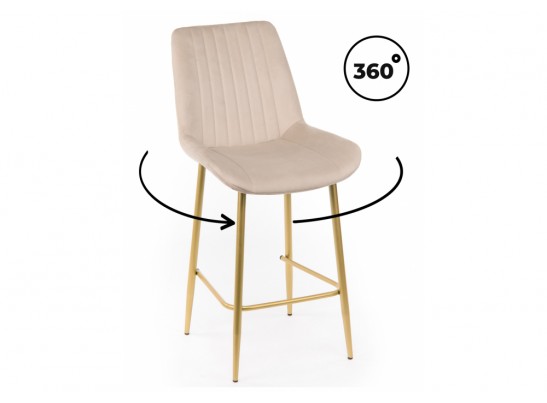 Полубарный стул Седа 360 бежевый (zd 210) / золотой в Каменске-Уральском