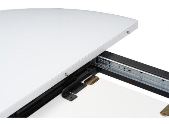 Стеклянный стол Бетина белый / черный каркас в Каменске-Уральском