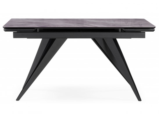 Стеклянный стол Дарвин 140(200)х80 серый мрамор / черный в Каменске-Уральском