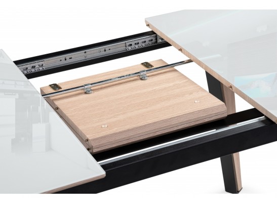 Стеклянный стол Джофри белый / венге светлый в Каменске-Уральском