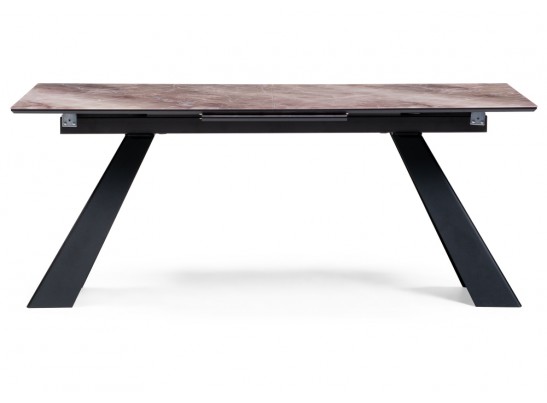 Стеклянный стол Стиг 180(230)х95х77 карелия / черный в Каменске-Уральском