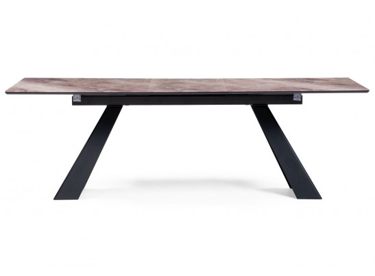 Стеклянный стол Стиг 180(230)х95х77 карелия / черный в Каменске-Уральском