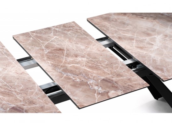 Стеклянный стол Стиг 180(230)х95х77 карелия / черный в Каменске-Уральском