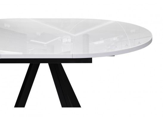 Стеклянный стол Трейси 110(150)х100х75 белый / черный в Каменске-Уральском