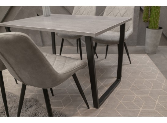 Деревянный стол Лота Лофт 140х80 черный матовый / бетон светлый в Каменске-Уральском