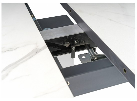 Стол на тумбе Кларк 120(150)х80х76 белый / графит в Каменске-Уральском