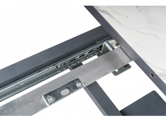 Стол на тумбе Кларк 120(150)х80х76 белый / графит в Каменске-Уральском