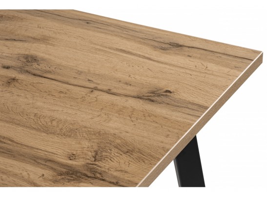 Деревянный стол Тринити Лофт 140x80 дуб крафт золотой / черный матовый в Каменске-Уральском