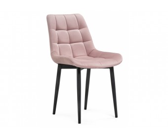 Стул на металлокаркасе Челси велюр розовый / черный