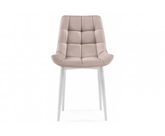 Стул на металлокаркасе Челси К велюр латте / белый