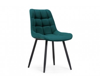 Стул на металлокаркасе Челси велюр морская волна / черный