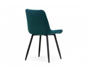 Стул на металлокаркасе Челси велюр морская волна / черный