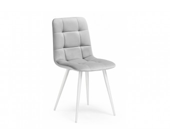 Стул на металлокаркасе Чилли К светло-серый velutto 52 / белый