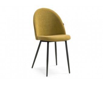 Стул на металлокаркасе Дагрун горчичный / черный каркас