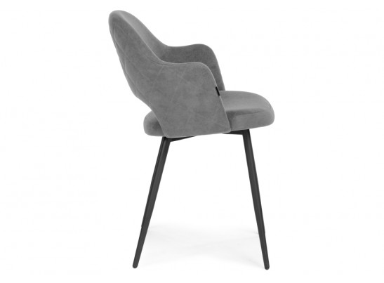 Стул на металлокаркасе Гутрид прошивка ромбы сзади серый / черный каркас в Каменске-Уральском