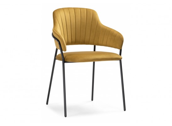 Стул на металлокаркасе Инклес желтый / черный глянец в Каменске-Уральском