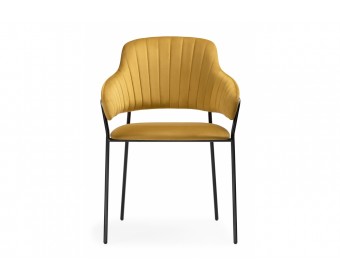 Стул на металлокаркасе Инклес желтый / черный глянец