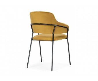 Стул на металлокаркасе Инклес желтый / черный глянец