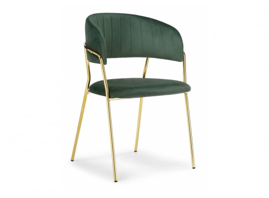 Стул на металлокаркасе Kamelia dark green / gold в Каменске-Уральском