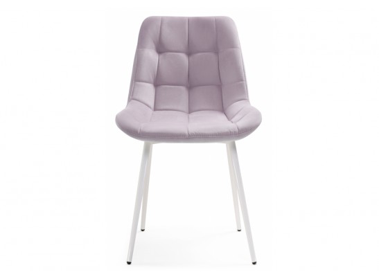 Стул на металлокаркасе Келми микровелюр светло-лиловый / белый глянец в Каменске-Уральском