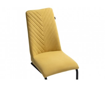 Стул на металлокаркасе Лулла горчичный / черный каркас