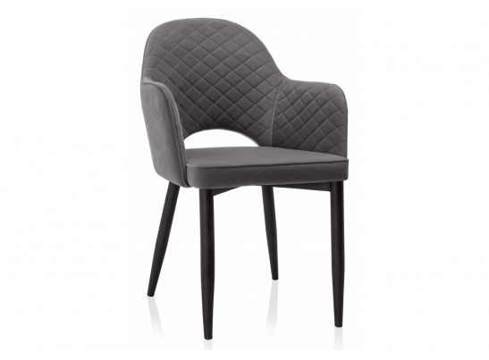 Стул на металлокаркасе Vener dark gray / black в Каменске-Уральском