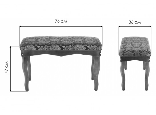 Банкетка Амадео орех / бежевый в Каменске-Уральском