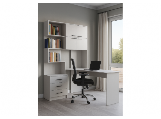 Компьютерный стол Эльброни правый белый в Каменске-Уральском