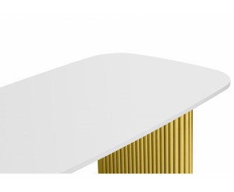Деревянный стол Бавария B 200 х 90 белая пленка шагрень / золото