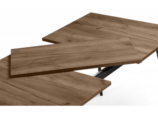 Деревянный стол Кортни 117 (157) x 77 дуб крафт табачный / черный матовый в Каменске-Уральском