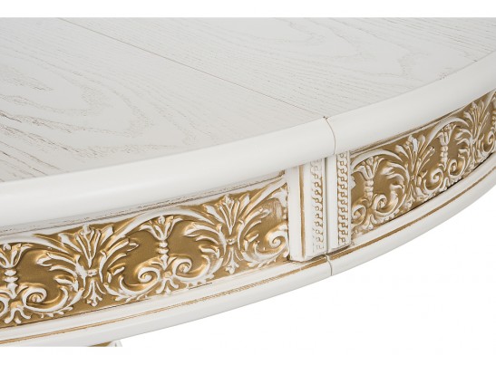 Деревянный стол Лорд молочный / золотая патина в Каменске-Уральском