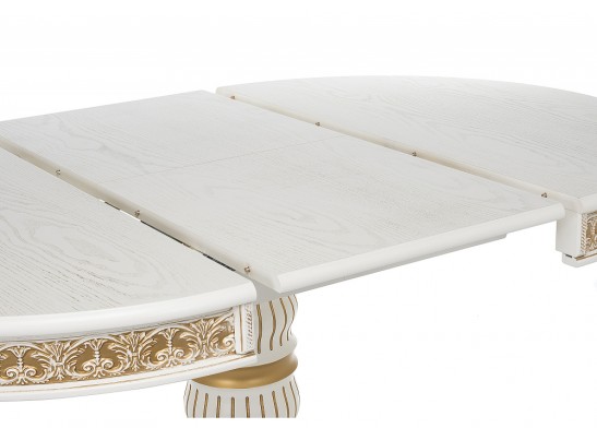 Деревянный стол Лорд молочный / золотая патина в Каменске-Уральском