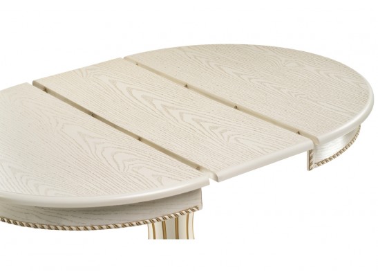 Деревянный стол Павия 90(120)х90х80 слоновая кость с золотой патиной в Каменске-Уральском