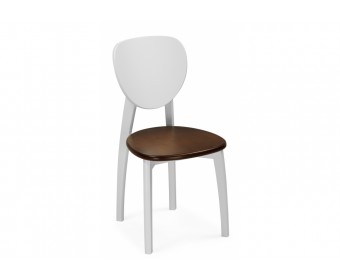 Деревянный стул Окава белый / миланский орех