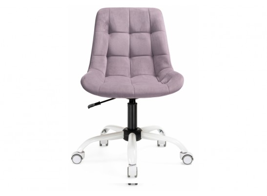 Компьютерное кресло Келми микровелюр светло-лиловый / белый глянец в Каменске-Уральском