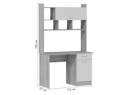 Письменный стол Бишоп 2 112х57х180 дуб крафт золотой / антрацит в Каменске-Уральском
